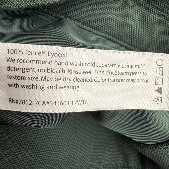 NWT Women's EILEEN FISHER Woven Tencel Straight Pant in "Deep Hemlock" | Size PL - Picture 11 of 11